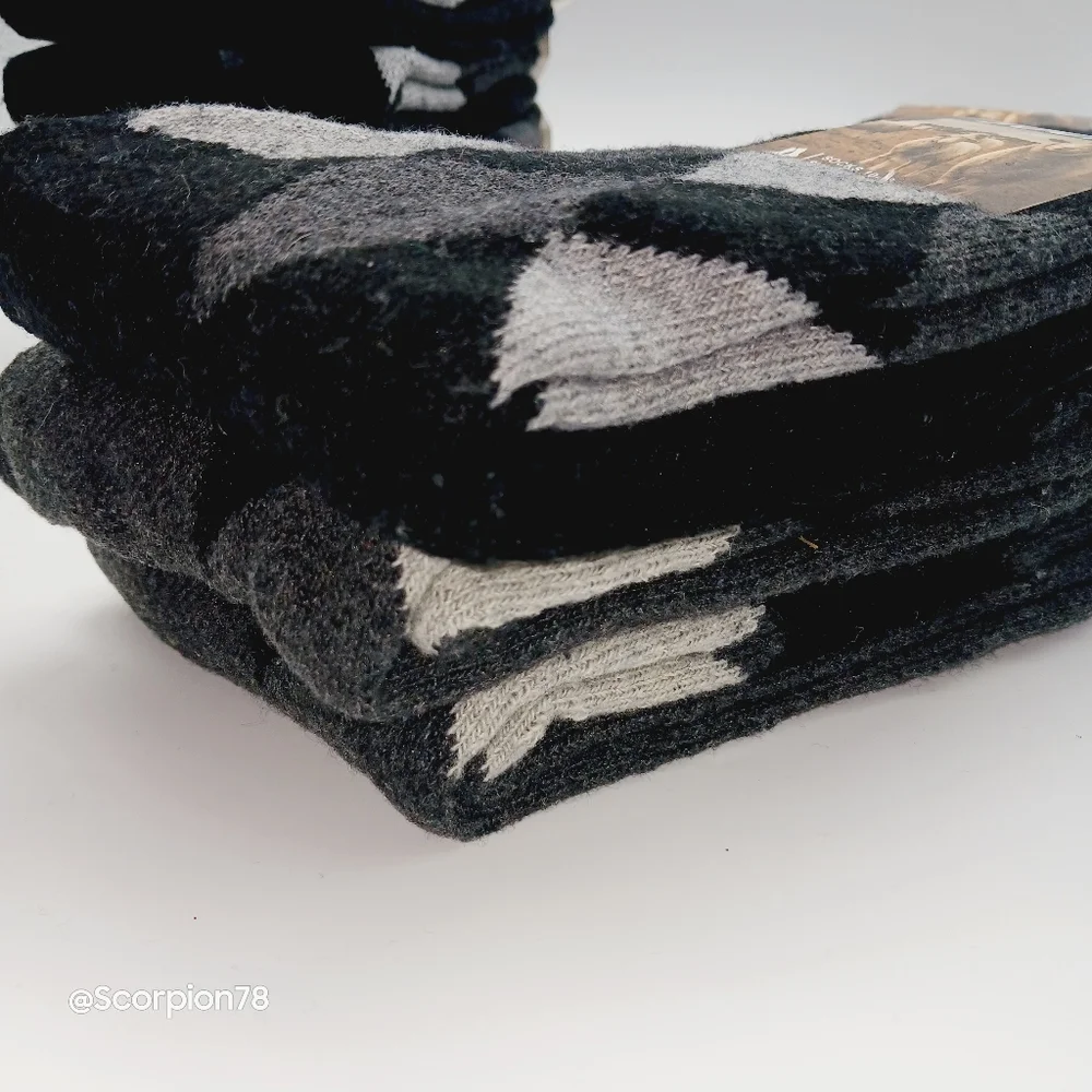 ⚫️  12 Lamb Wool Crew Socks Thermal Warm Winter Socks Size 10-13 for Men